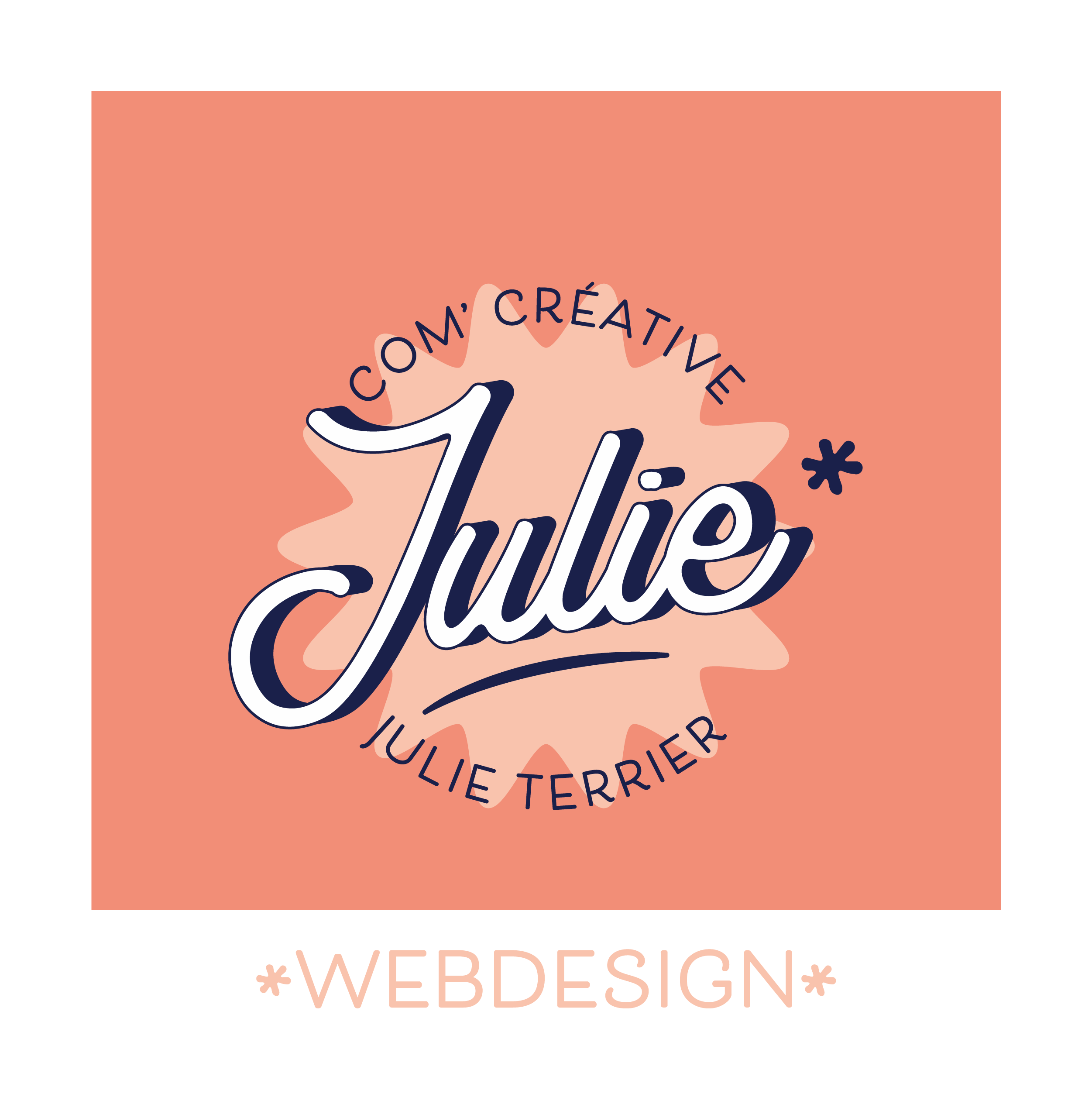 logo julie terrier - com' créative